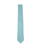 Trafalgar Men's Ignacio Linen Blend Polka Dot Vertical Slant Lined Business Necktie