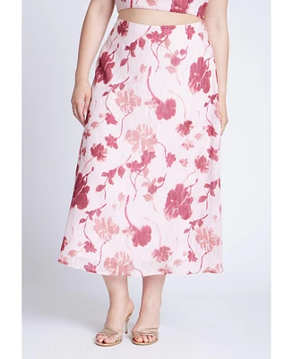 Eloquii Women's Floral Full Skirt