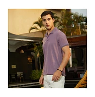 Campus Sutra Men's Beaver Brown Spirit Weave Polo T-Shirt