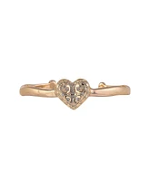 Rachel Rachel Roy Gold Tone Textured Heart Cuff Bracelet