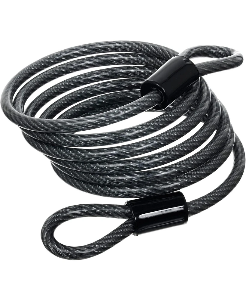 6ft x 1/4" Flexible Steel Loop Cable, Heavy Duty Vinyl Wrap for Corrosion Protection