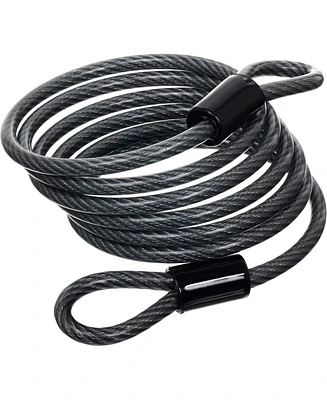 6ft x 1/4" Flexible Steel Loop Cable, Heavy Duty Vinyl Wrap for Corrosion Protection