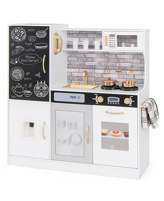 Slickblue Pretend Play Kitchen with Utensils for Kids Aged 3+