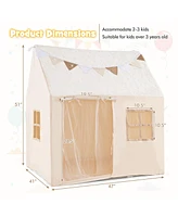 Slickblue Kids Play Tent Large Playhouse with Glow in the Dark Stars and Mat