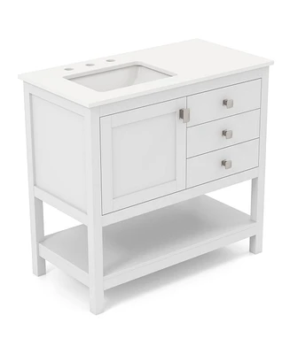 Slickblue Freestanding Bathroom Vanity Unit with Basin Floor Storage Cabinet