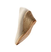Roses Canvas V Cut Espadrille Wedges