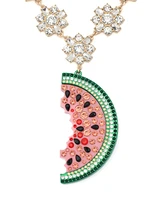 Betsey Johnson Faux Stone Backyard Watermelon Pendant Necklace