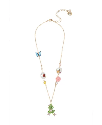 Betsey Johnson Faux Stone Backyard Frog Pendant Necklace
