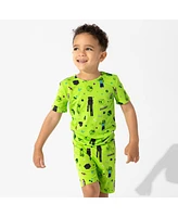 Bellabu Bear Kids Unisex Minecraft Mob Squad 2-Piece Short Sleeve & Shorts Pajama Set