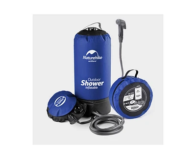 Naturehike 11 Litre Solar Heated Shower Bag, Outdoor Shower, Camping, Portable Pressure Shower with Foot Pump, Garden Shower