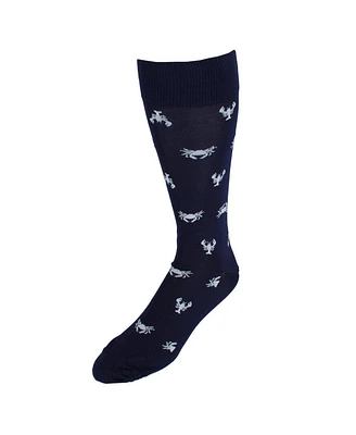 Trafalgar Men's Day At The Beach Mid-Calf Crab & Lobster Dress Novelty Sock (1 Pair)