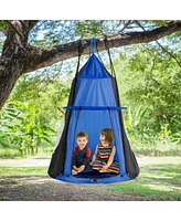Gymax 40'' Kids Hanging Chair Swing Tent Set Hammock Nest Pod Seat