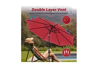 One 10ft Outdoor Market Patio Umbrella with 8 Sturdy Ribs, Tilt/Crank Push Button for Garden, Deck, Backyard and Pool