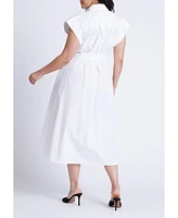 Eloquii Women's Embroidered Midi Dress