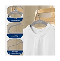 SereneLife 50 Pack Velvet Hangers - Non-Slip, 360° Swivel Hook