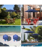 Yescom 7.5 Ft Outdoor Patio Umbrella 6 Ribs with Scale Tilt Button Strap UV30+ Sunshade Garden Parasol for Yard Deck Market Pool Navy Blue
