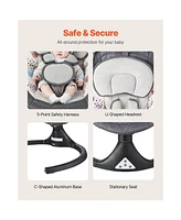 Slickblue Kids Swing 5 Speeds 3 Seat Positions Remote Control Bluetooth 2 Toys