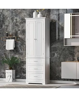 Casainc 70"H Tall Storage Cabinet with 3 Drawers for Bathroom or Office Use