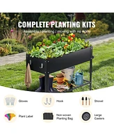 Slickblue Galvanized Metal Raised Garden Bed Planter Box with Legs for Outdoor Planting
