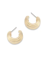Robert Lee Morris Soho Ribbed Huggie Earrings