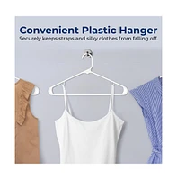 SereneLife 10 Pcs. Plastic Hangers - Non-Slip, Sturdy, and Heavy Duty Coat Set with 360° Swivel Hook for Clothes (White)