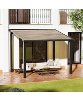 Mondawe 8X10 Ft Outdoor Gazebo, Awnings for Patios Decks Backyards with Sunlight Panels
