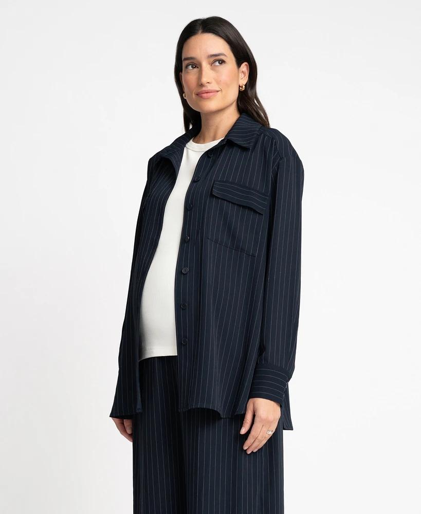 Seraphine Women's Maternity Pinstripe Soft Shirt