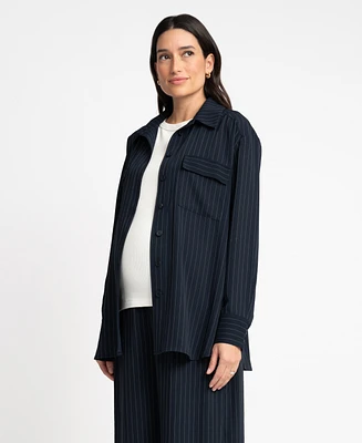 Seraphine Women's Maternity Pinstripe Soft Shirt