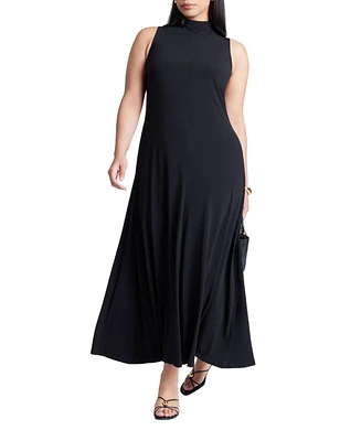 Eloquii Women's Mock Sleeveless Maxi Dress