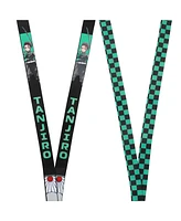 Demon Slayer Tanjiro Earring Black & Green Checkered Lanyard