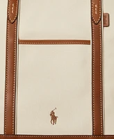 Polo Ralph Lauren Women's Leather-Trim Canvas Shopper Tote