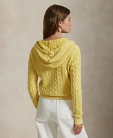 Polo Ralph Lauren Women's Cable-Knit Cotton Full-Zip Hoodie Sweatshirt