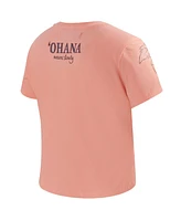 Freeze Max Women's Light Pink Lilo and Stitch Ohana Baby Doll T-Shirt