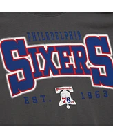 Mitchell & Ness Women's Charcoal Philadelphia 76ers Hardwood Classics Oversized Boyfriend T-Shirt