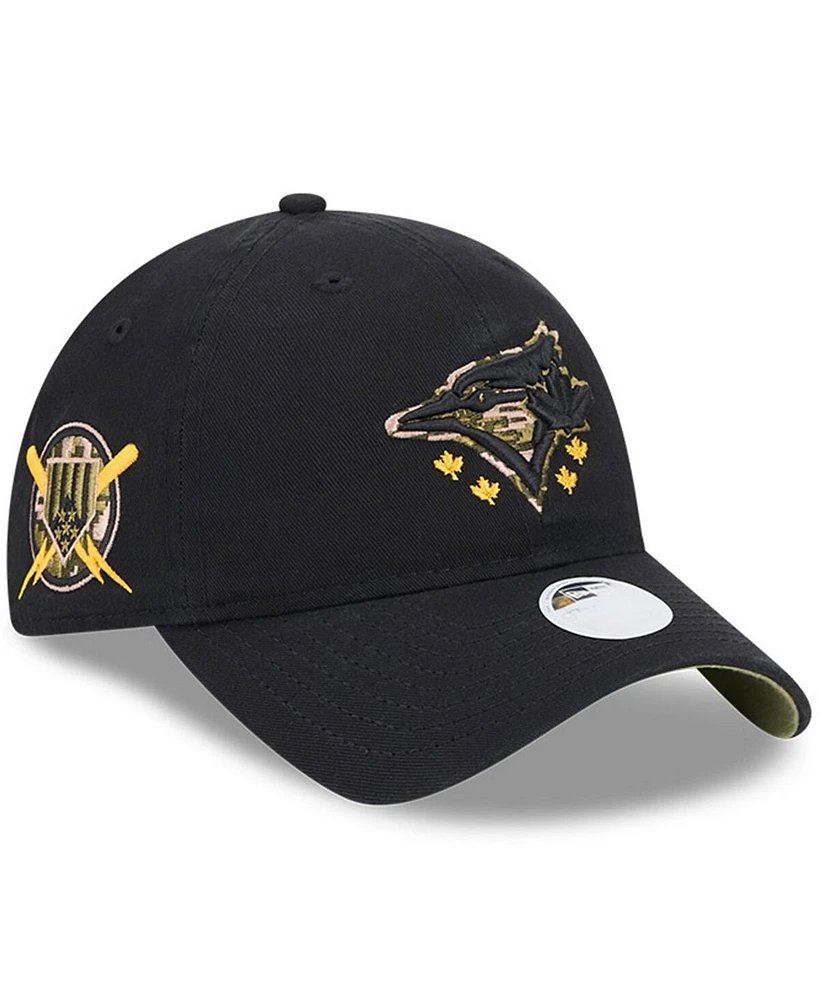New Era Women's Black Toronto Blue Jays 2024 Armed Forces Day 9TWENTY Adjustable Hat
