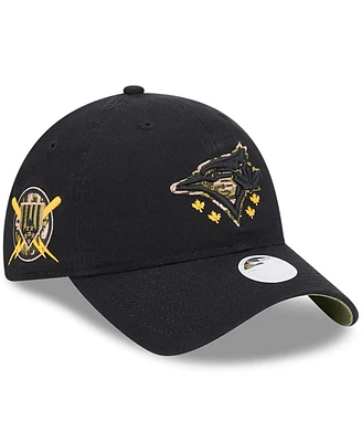New Era Women's Black Toronto Blue Jays 2024 Armed Forces Day 9TWENTY Adjustable Hat