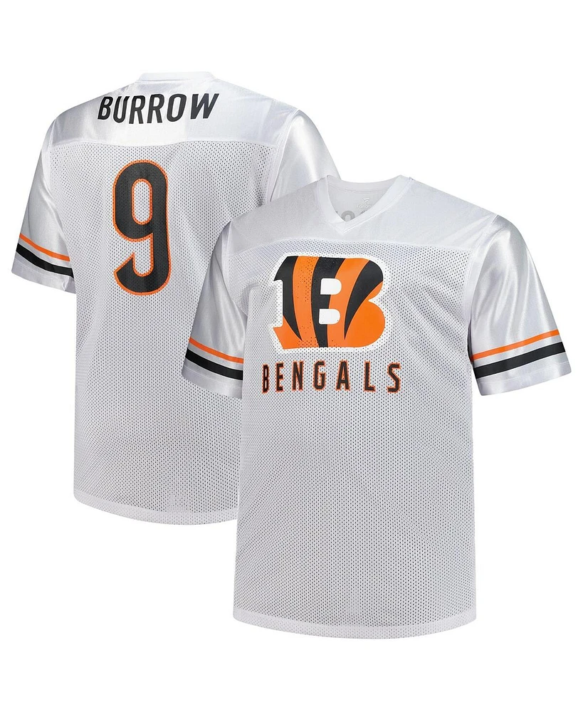 Fanatics Men's Joe Burrow White Cincinnati Bengals Big Tall V-Neck Fashion Jersey