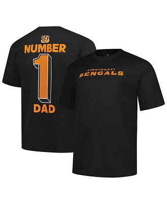 Fanatics Men's Black Cincinnati Bengals Big Tall Number One Dad T-Shirt