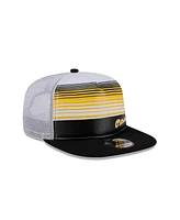 New Era Men's Black Pittsburgh Pirates Team Horizon 9FIFTY A-Frame Trucker Snapback Hat