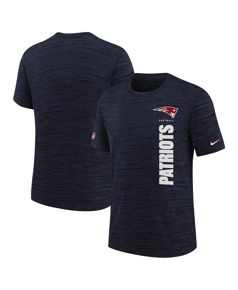 Nike Big Boys and Girls Navy New England Patriots Sideline Velocity Performance T-Shirt