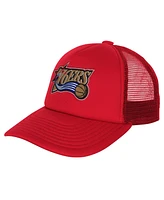 Mitchell & Ness Big Boy's and Girl's Red Philadelphia 76ers Core Evergreen Trucker Adjustable Hat