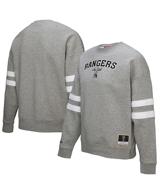 Mitchell & Ness Women's Heather Gray New York Rangers Logo Lightweight Pullover Sweatshirt
