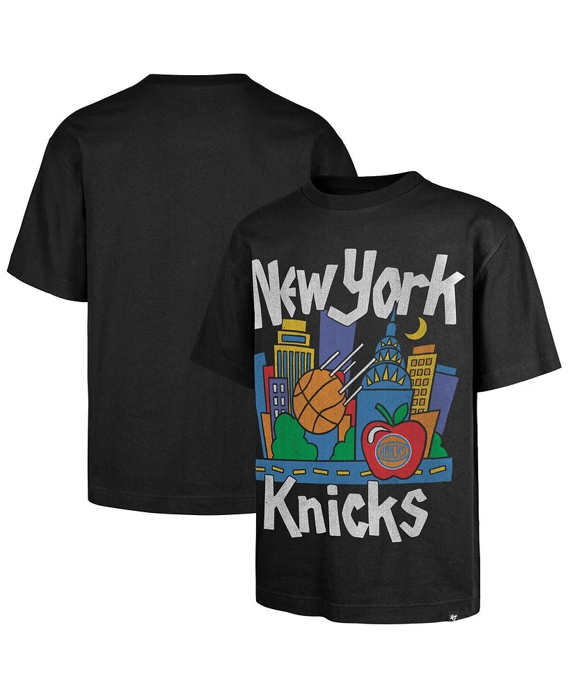 '47 Brand Men's Black New York Knicks Sigma Foundation Premium Heavyweight T-Shirt