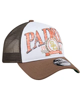 New Era Men's Brown San Diego Padres Distressed 9FORTY A-Frame Adjustable Trucker Hat