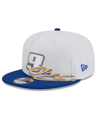 New Era Men's White/Blue Chase Elliott 9FIFTY Snapback Hat