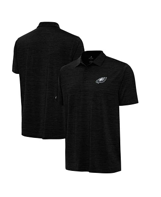 Antigua Men's Heather Black Philadelphia Eagles Layout Polo Shirt