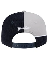 New Era Men's Navy/Gray New York Yankees Retro Split Corduroy Snapback Hat