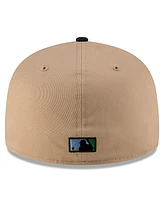 New Era x Just Don Men's Light Beige/Black Florida Marlins Earth Day 59FIFTY Fitted Hat