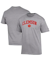 Champion Men's Heather Gray Clemson Tigers Arched Logo T-Shirt