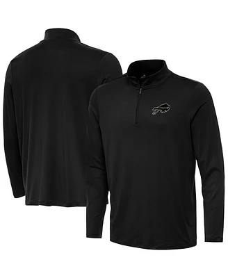 Antigua Men's Black Buffalo Bills Reprocess Quarter-Zip Sweatshirt